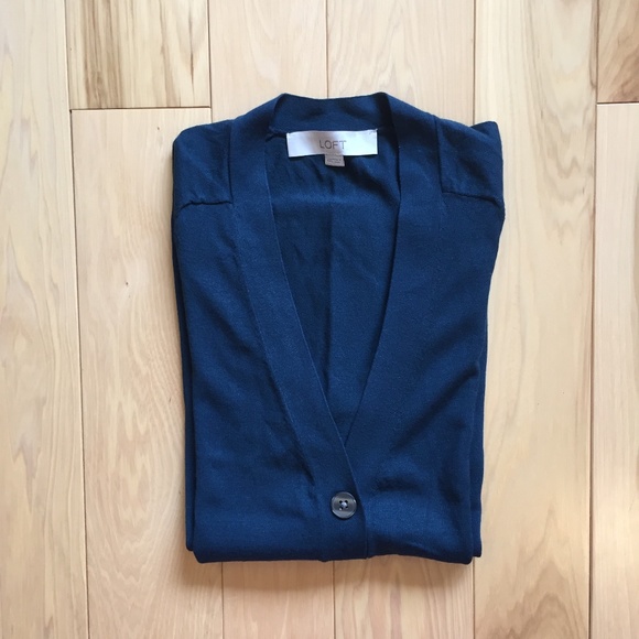 LOFT Sweaters - LOFT signature v-neck cardigan, teal, XXS